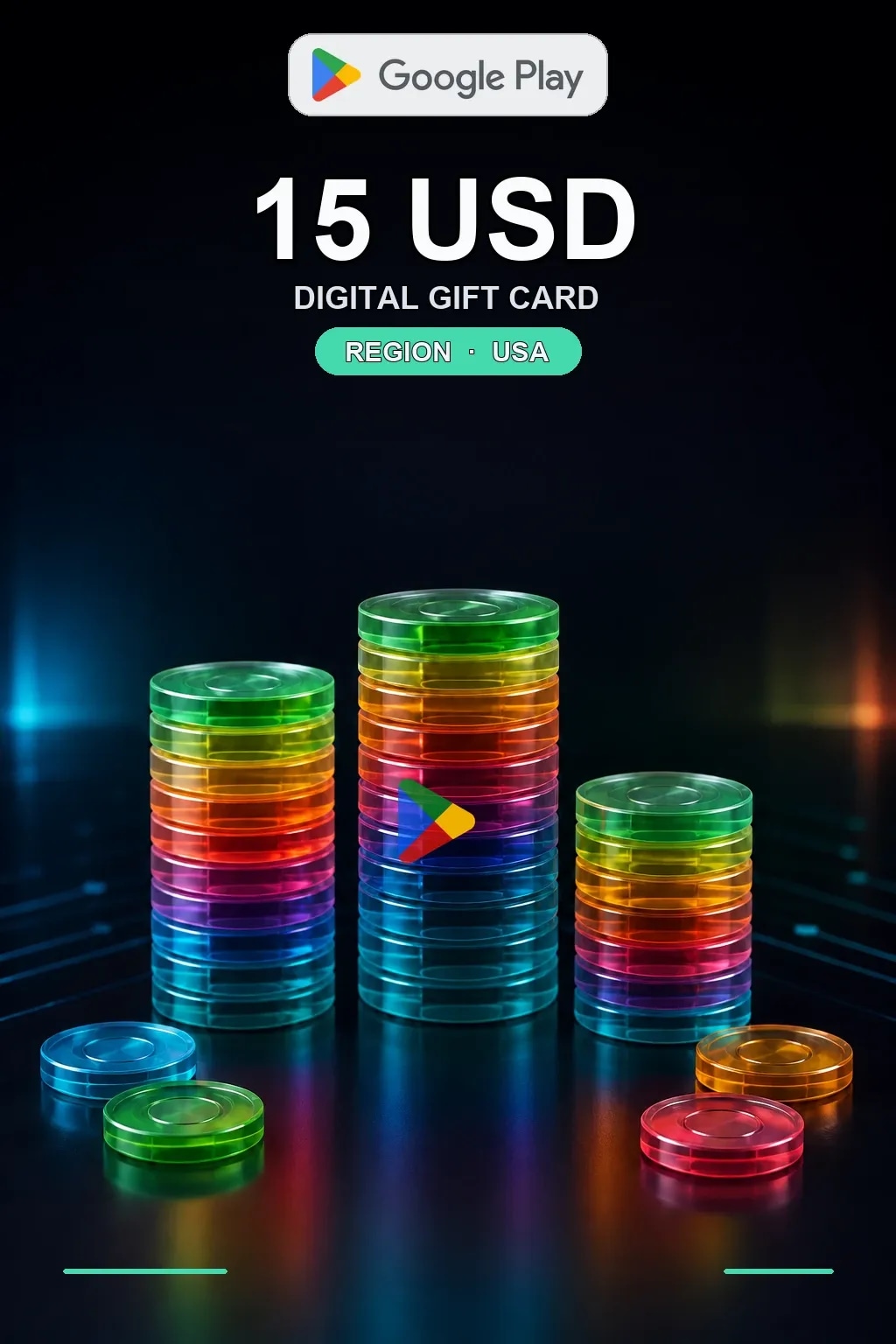 США 15$ - Google Play подарочная карта